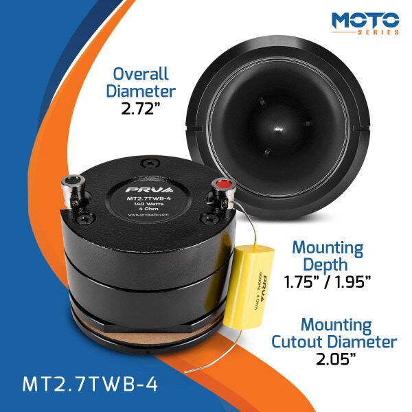 Main product image for PRV Audio MT2.7TWB-4 Moto Series 2.75" Short Horn Chrome Tweeter 4 Ohm267-8052